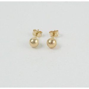 10K Real Solid Gold Ball Stud Earrings, Minimalist Hypo Allergenic Tiny Studs